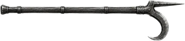 Corbel Hook, tombak bergagang panjang dengan bilah kait seperti pengait batu.